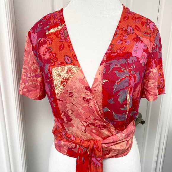 Free People - Ashley Summer Wrap Crop Top in Fun Combo - Picture 9 of 16